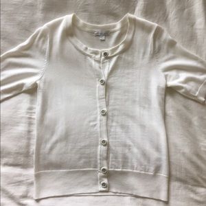 White Short-Sleeved Cardigan